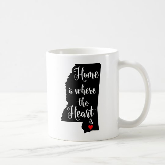 White 11 oz Classic Mug Home is where the Heart is