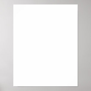 White 11" x 14" Matte Paper Blank Wedding Menu Poster