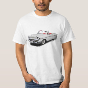 White 1957 classic "bel air" convertible shirt