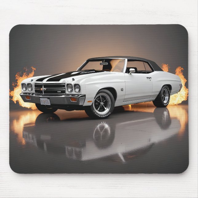 White 1970 Chevelle SS Convertible  Mouse Mat (Front)