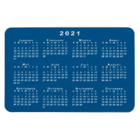 White 2021 Calendar Teal Blue Background Template