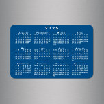 White 2025 Calendar Blue Background Template Magnet<br><div class="desc">White 2025 calendar is superimposed over a blue background template on this handy 4"x6" flexible magnet. You can add your own background image in the sidebar if you like. If you just want a different colour background, tap "Edit using Design Tool, " select the turquoise background and click delete. Then...</div>