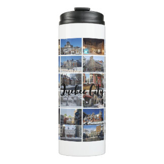 White 36 Photo Collage Grid Travel Custom Thermal Tumbler