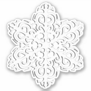 White 3-d Snowflake