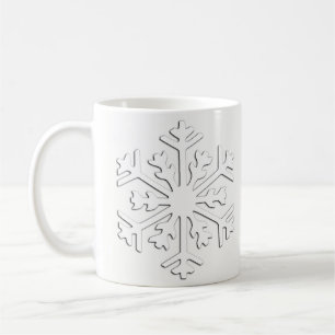 White 3-d snowflake on a White Background Coffee Mug