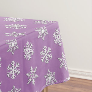 White 3-d snowflakes, Customisable Background Tablecloth