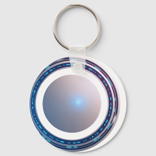 White 3D designer  Key Ring (Front)