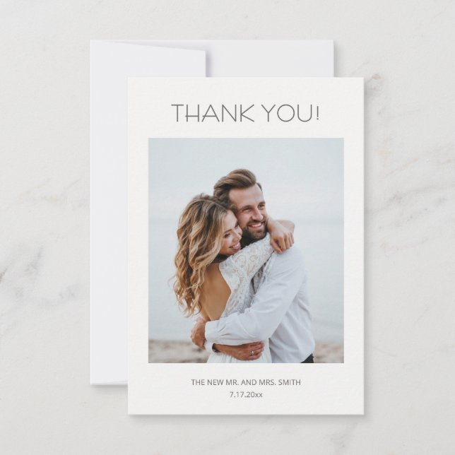 White 3D Flowers Roses Thank You Card (Front)