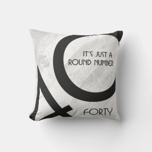 White 40 Decade Birthday Cushion