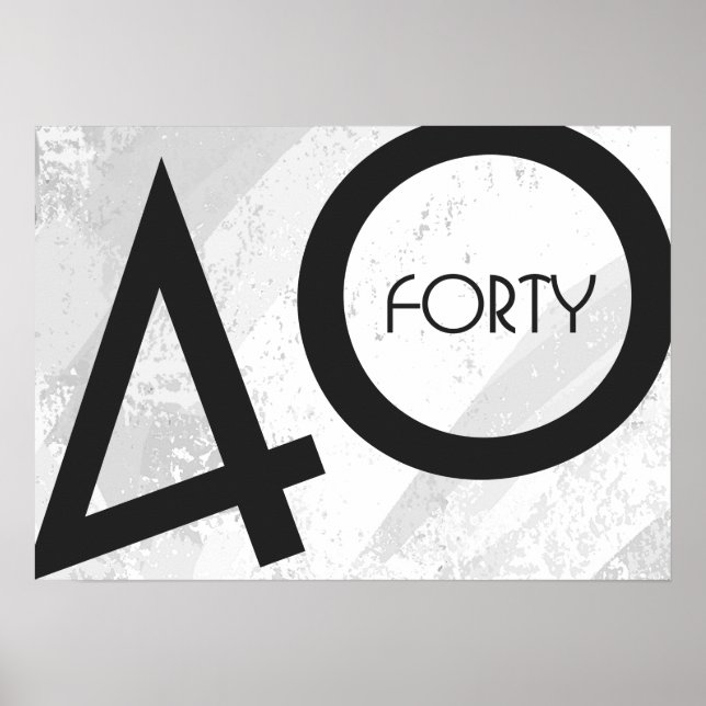 White 40 Decade Birthday Poster (Front)