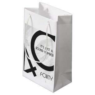 White 40 Decade Birthday Small Gift Bag