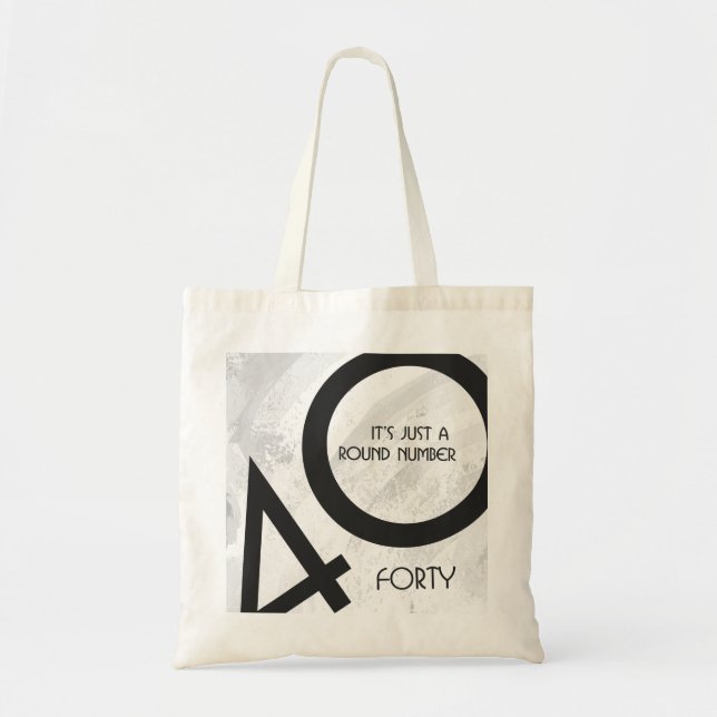 White 40 Decade Birthday Tote Bag (Front)