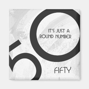 White 50 Decade Birthdday Magnet