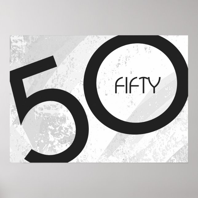 White 50 Decade Birthdday Poster (Front)