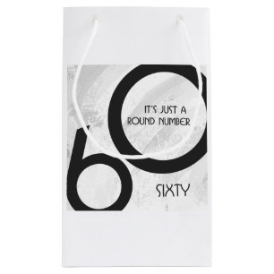 White 60 Decade Birthday Small Gift Bag