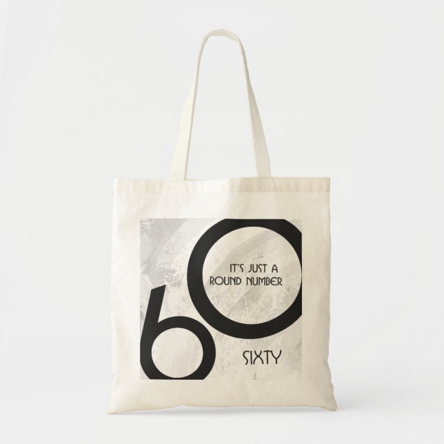 White 60 Decade Birthday Tote Bag (Front)