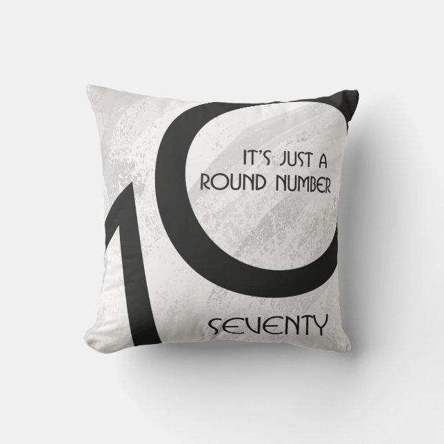 White 70 Decade Birthday Cushion (Front)