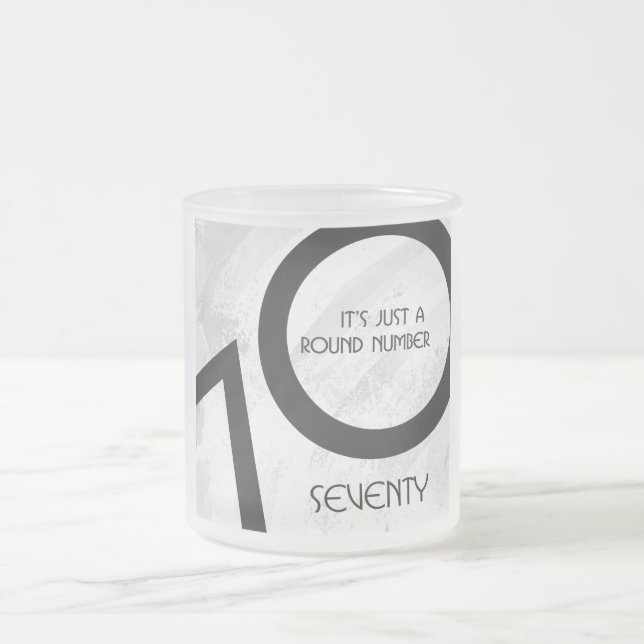 White 70 Decade Birthday Frosted Glass Coffee Mug (Center)