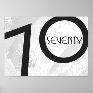 White 70 Decade Birthday Poster