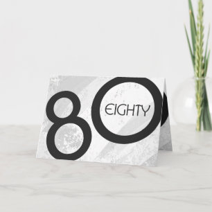White 80 Decade Birthday Card