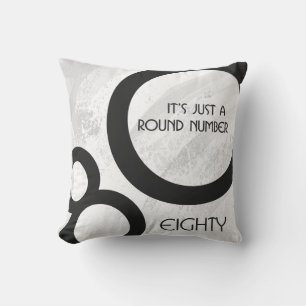 White 80 Decade Birthday Cushion