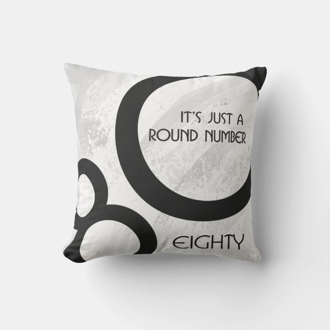 White 80 Decade Birthday Cushion (Front)