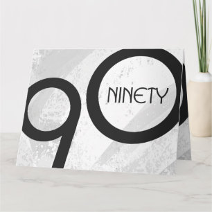 White 90 Decade Birthday Card