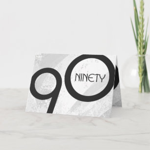 White 90 Decade Birthday Card