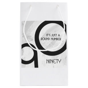 White 90 Decade Birthday Small Gift Bag