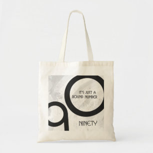 White 90 Decade Birthday Tote Bag
