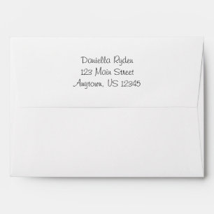 White A7 5x7 Back Flap Return Address Envelopes