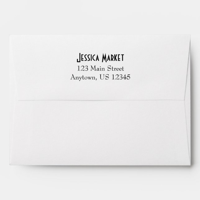White A7 5x7 Back Flap Return Address Envelopes (Back (Top Flap))
