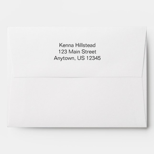 White A7 5x7 Back Flap Return Address Envelopes (Back (Top Flap))