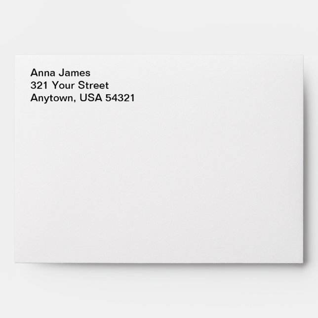 White A7 5x7 Custom Pre-addressed Envelopes (Front)