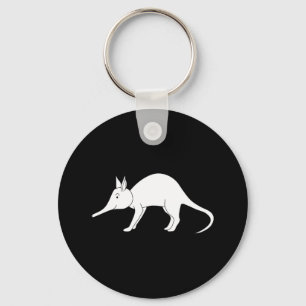 White Aardvark. Cute animal. Key Ring