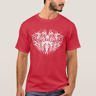 White Abstract Broken Heart Tribal Design T-Shirt