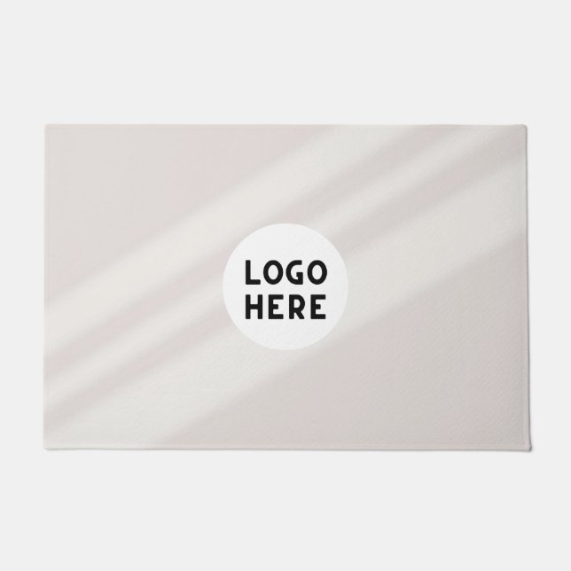 White Abstract Shapes Doormat - Add Logo (Front)
