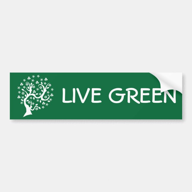White Abstract Tree Bumper Sticker (Front)