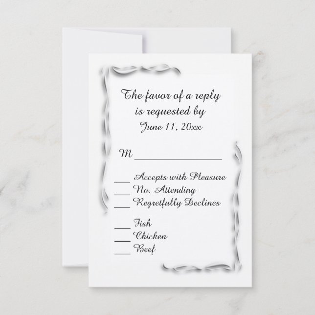 White accent Menu Choices RSVP (Front)