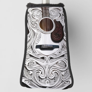 White Acoustic Guitar Golf Head Cover