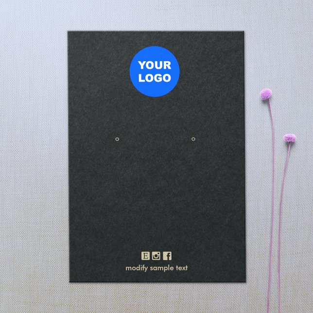 White Add Your Logo Earring Black Display Card (Creator Uploaded)