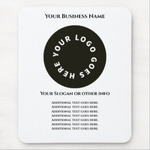 White add your own text and logo mouse mat
