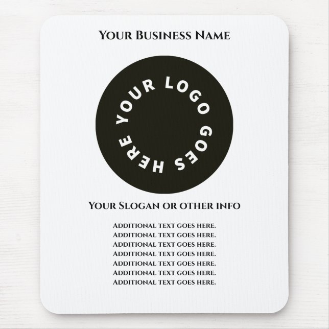 White add your own text and logo mouse mat (Front)