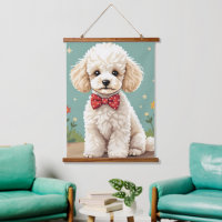 White adorable poodle with bow tie
