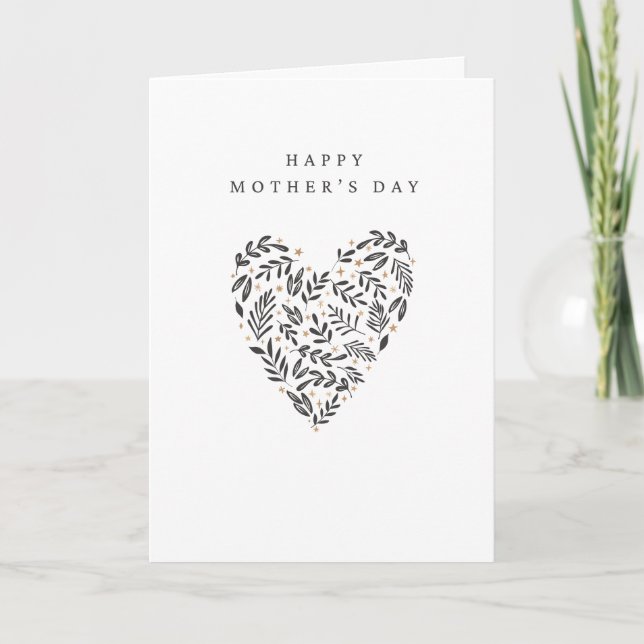 White Aesthetic Mother's Day Greeting Card (Front)
