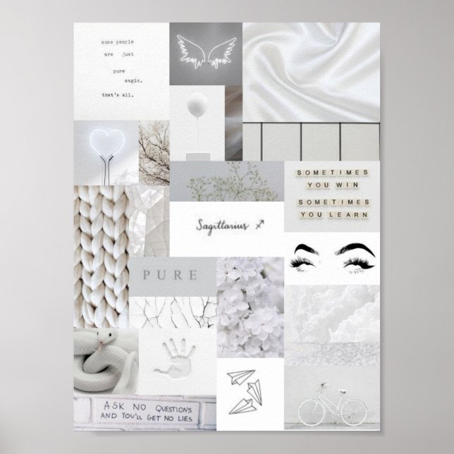 white aesthetic sagittarius zodiac sign poster (Front)