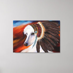 White Afghan Hound Canvas Print