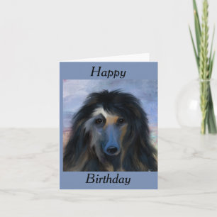 White Afghan Hound   Card