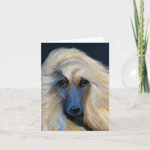 White Afghan Hound  Card