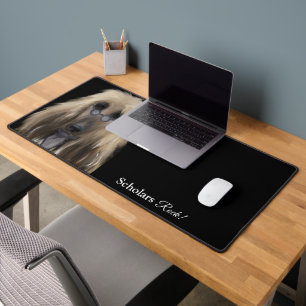White Afghan Hound    Desk Mat